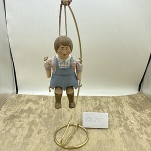 MIDWEST IMPORTERS 1985 Porcelain VINTAGE JOINTED HANGING DOLL FIGURINE/ORNAMENT